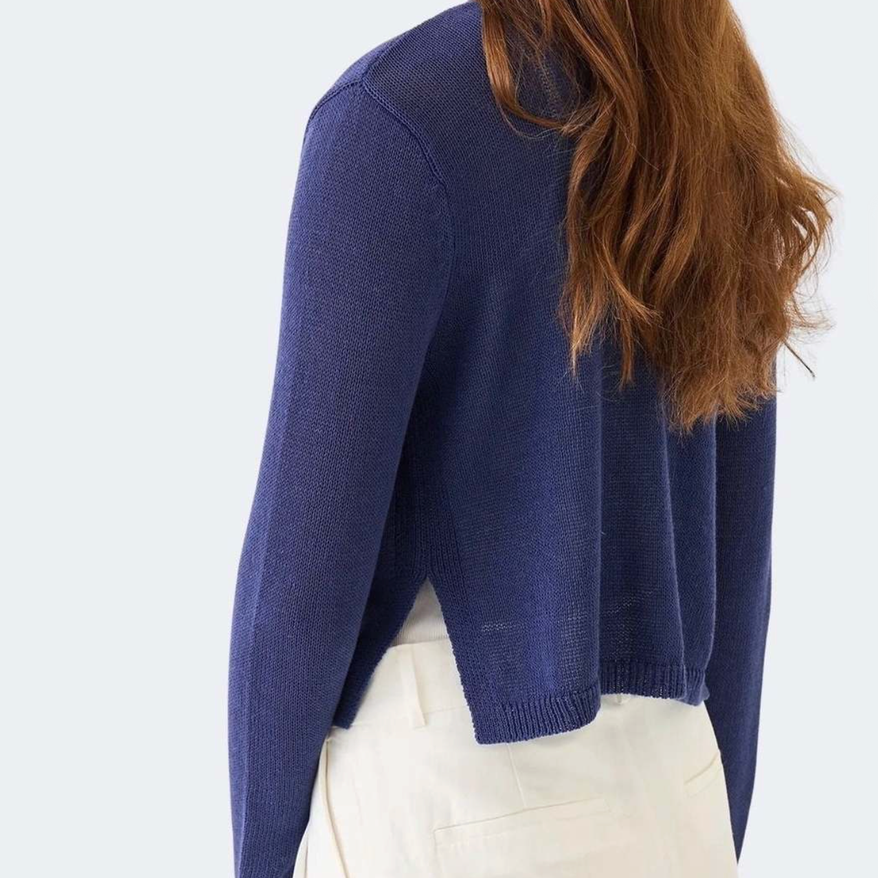 Josie Cotton Linen Cardigan in Indigo Demylee | blu29